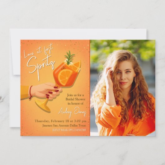 Invitation Amour à l'invitation de la douche nuptiale First S (Devant)