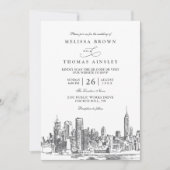 Invitation Amour à New York Mariage élégant moderne avec code (Devant)
