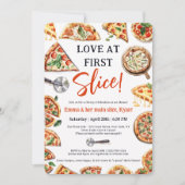 Invitation Amour à première tranche Pizza nuptiale Couples do (Devant)