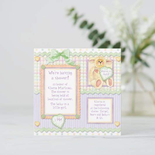 Invitation Amour à première vue, Baby shower d'agneau Invitat (Debout devant)