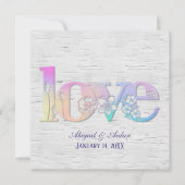 Invitation Amour arc-en-ciel sur bouleau (Devant)