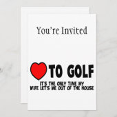 Invitation Amour Au Golf (Devant / Derrière)