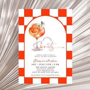 Invitation Amour Au Premier Spritz Arch À damiers Fête des ma