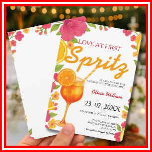 Invitation Amour au Premier Spritz Cérémonie de Fiançailles C