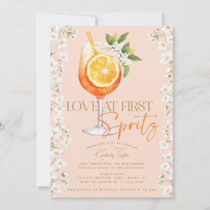 Invitation Amour au premier Spritz Élégant floral Baby Shower