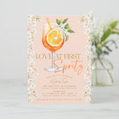 Invitation Amour Au Premier Spritz Élégante Fête des mariées  (Debout devant)