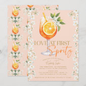 Invitation Amour Au Premier Spritz Élégante Fête des mariées  (Devant / Derrière)