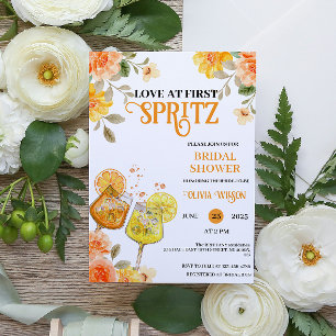 Invitation Amour au premier Spritz Floral Cocktail Shower de