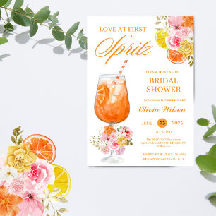 Invitation Amour au premier Spritz Floral Cocktail Shower de