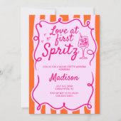 Invitation Amour Au Premier Spritz Pink Orange Bachelorette (Devant)