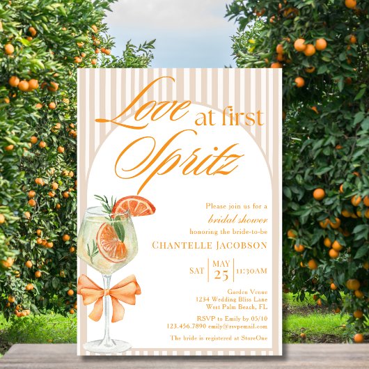 Invitation Amour au premier Spritz Rayures Bohèmes Réception