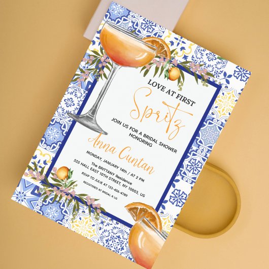Invitation Amour au Premier Spritz Réception de Mariage Médit