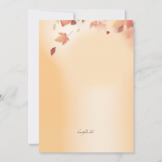 Invitation Amour Automne (Dos)