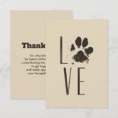 Invitation Amour avec animal Empreinte de patte Brown Grunge  (Devant / Derrière)