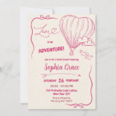 Invitation Amour Balloon À Air Chaud Dans La Fête des mariées (Devant)