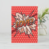 Invitation AMOUR Bande Dessinée Rétro Fun Art Pop (Debout devant)