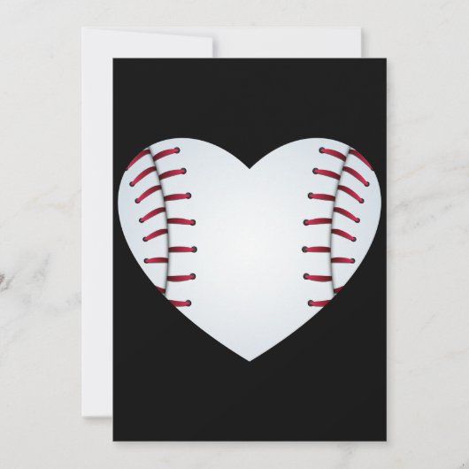 Invitation amour baseball coeur sports (Devant)