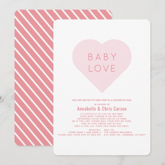 Invitation Amour bébé | Baby shower de la Saint Valentin par  (Devant / Derrière)