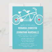 Invitation Amour - Bicyclette bleu Conception de mariages Inv (Devant)