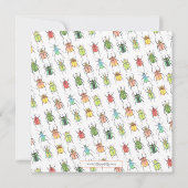 Invitation Amour Bugs Cercle Aquarelle Beetles Anniversaire (Dos)