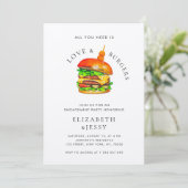 Invitation Amour & Burgers Monogram I Do BBQ Engagement Party (Debout devant)