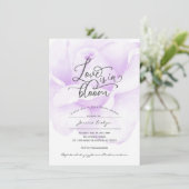 Invitation Amour chic en fleur, script de calligraphie rose d (Debout devant)