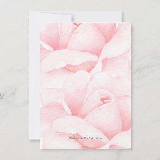 Invitation Amour chic en fleur, script de calligraphie rose d (Dos)