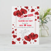 Invitation Amour & Coeurs Manger, Boire et Saint Valentin (Debout devant)