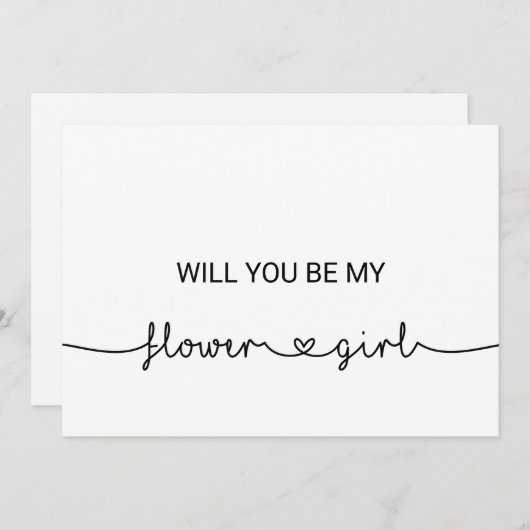 Invitation Amour Coeurs Tu Seras Ma Fille Fleur (Devant / Derrière)