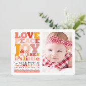 Invitation Amour Coloré Paix Joie Et Bébé Baisers Lettres (Debout devant)