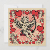 Invitation amour cupide vintage (Devant)