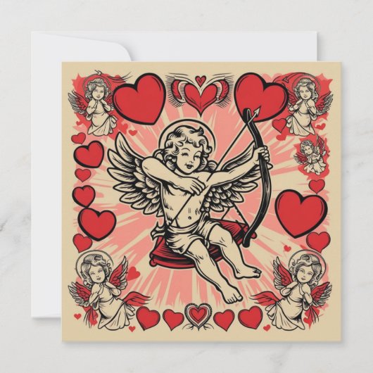 Invitation amour cupide vintage (Devant)