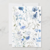 Invitation Amour dans Bloom Blue Fleur sauvage Fête des marié (Dos)