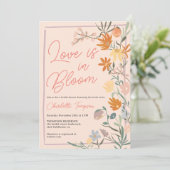 Invitation Amour dans Bloom Boho Floral Fleur sauvage Fête de (Debout devant)
