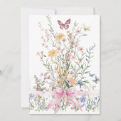 Invitation Amour dans Bloom Bow Fleur sauvage Fête des mariée (Dos)