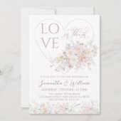 Invitation Amour dans Bloom Fleur sauvage souple Mariage (Devant)
