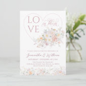 Invitation Amour dans Bloom Fleur sauvage souple Mariage (Debout devant)