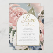 Invitation Amour dans Bloom Peony Gold Boho Arch Fête des mar (Devant / Derrière)