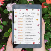 Invitation Amour dans la Fête des mariées en fleur qui a dit