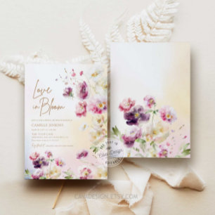 Invitation Amour dans la Fête des mariées fleurie de printemp