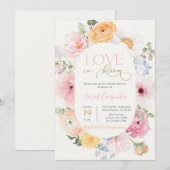 Invitation Amour dans la Fête des mariées fleurie de printemp (Devant / Derrière)