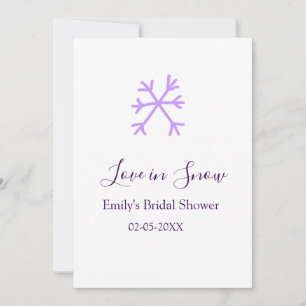 Invitation Amour dans la neige douche de mariée flocons de ne