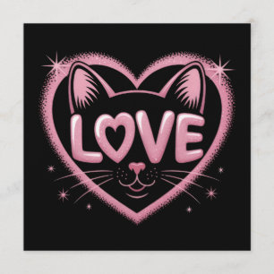 Invitation Amour de chat scintillant