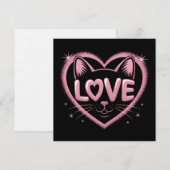 Invitation Amour de chat scintillant (Devant / Derrière)