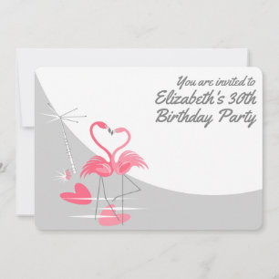 Invitation Amour de flamant rose Grande Lune 'Vous êtes invit