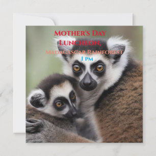 Invitation **"Amour de la mère : Mummy and Baby Lemur Cuddlin