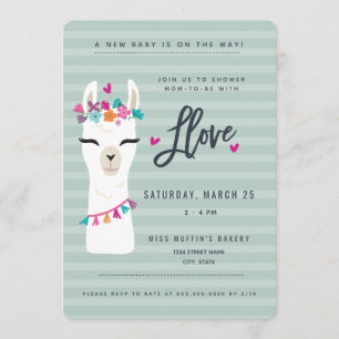 Invitation Amour de lama de //d'invitation de baby shower de