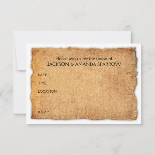 Invitation amour de pirate (Dos)