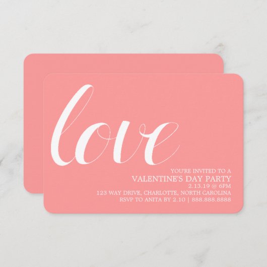 Invitation Amour de stylo de mod de l'invitation | de la (Devant / Derrière)