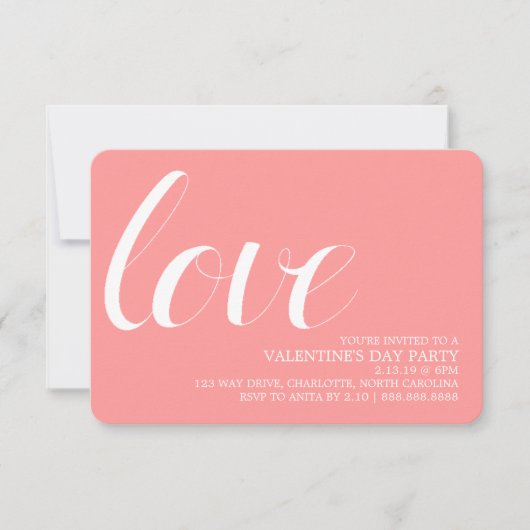 Invitation Amour de stylo de mod de l'invitation | de la (Devant)